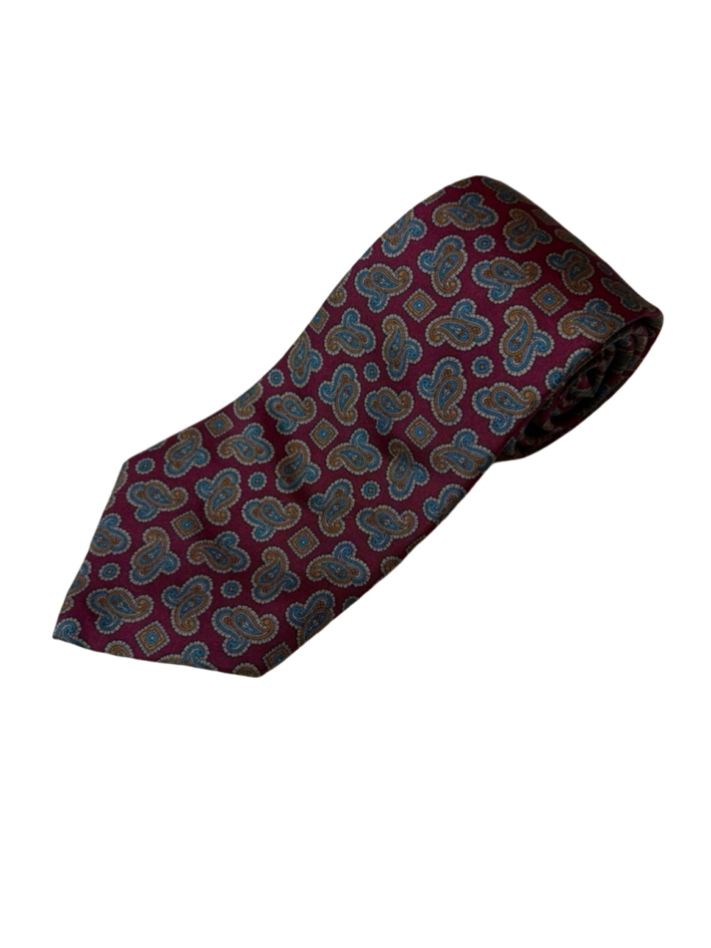 Vintage Liberty of London Mens 100% Silk Tie Burgundy Paisley Made in USA